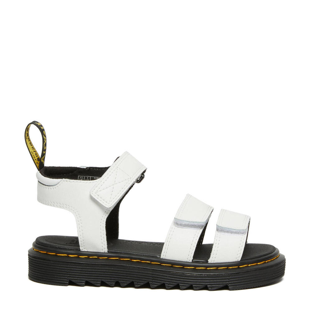 Witte meisjes Dr. Martens leren sandalen met klittenband