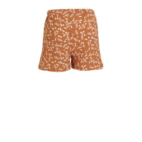 anytime crinkle short met all over print lichtbruin Korte broek Meisjes Polyester 98 104