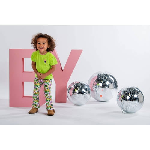B.Nosy T-shirt met printopdruk gifgroen Meisjes Stretchkatoen Ronde hals 80