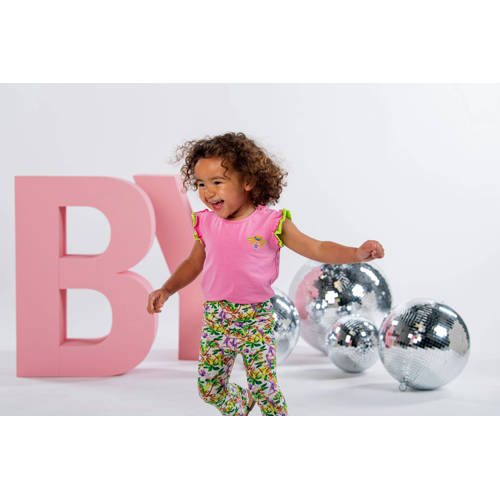 B.Nosy gebloemde flared broek groen roze wit Meisjes Polyester Bloemen 80