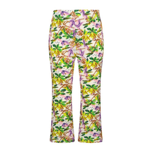 B.Nosy gebloemde flared broek groen/roze/wit Meisjes Gerecycled polyester