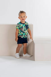 thumbnail: B.Nosy sweatshort met bladprint donkerblauw