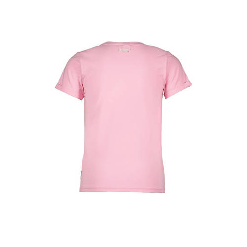 B.Nosy T-shirt met tekst zoetroze fuchsia Meisjes Stretchkatoen Ronde hals 122-128