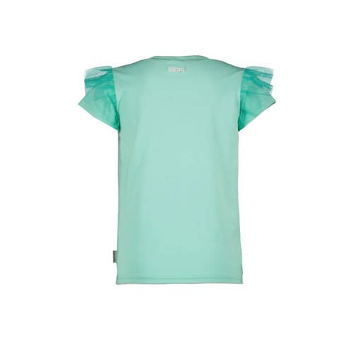 B.Nosy T-shirt met tekst mintgroen Meisjes Stretchkatoen Ronde hals Tekst 98