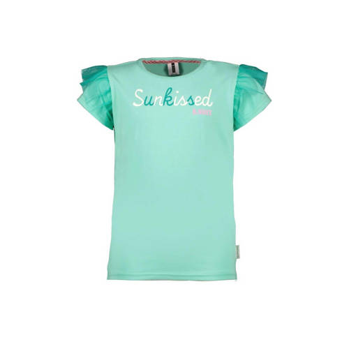 B.Nosy T-shirt met tekst mintgroen Meisjes Stretchkatoen Ronde hals Tekst