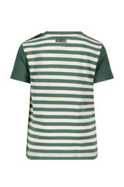 thumbnail: B.Nosy T-shirt Kelvin met printopdruk donkergroen/ecru