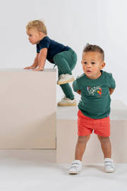 thumbnail: B.Nosy T-shirt Kelvin met printopdruk donkergroen/ecru