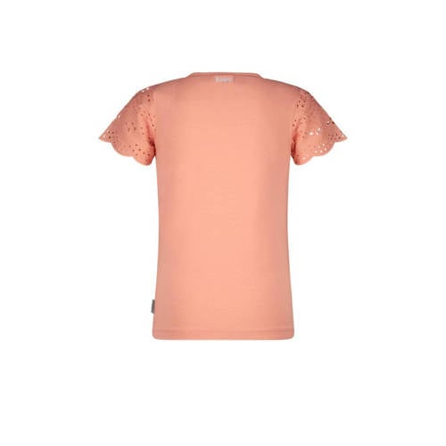 B.Nosy T-shirt Pippi met printopdruk zalmroze Meisjes Stretchkatoen Ronde hals 98