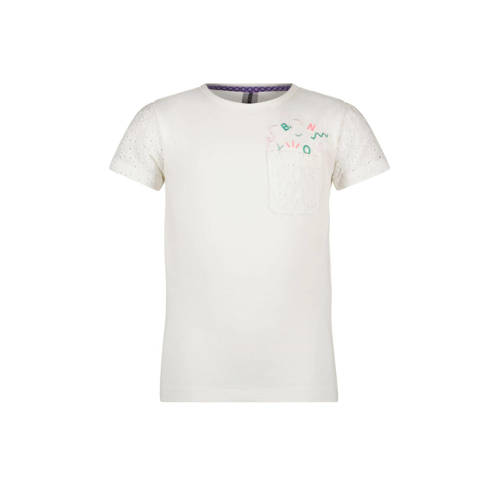 B.Nosy T-shirt met printopdruk offwhite Wit Meisjes Stretchkatoen Ronde hals - 104