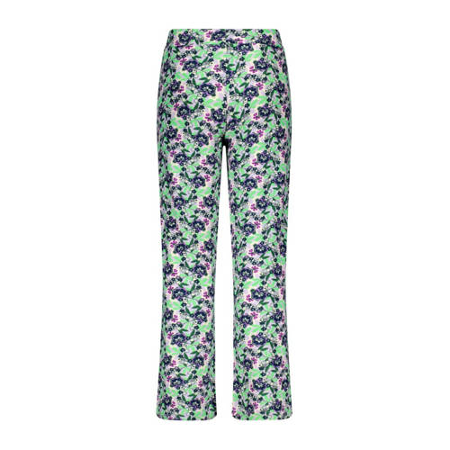 B.Nosy gebloemde straight fit broek Vieve lichtgroen donkerblauw paars Meisjes Polyester 146 152