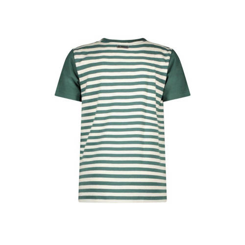 B.Nosy T-shirt Kai met printopdruk groen ecru Jongens Stretchkatoen Ronde hals 122 128