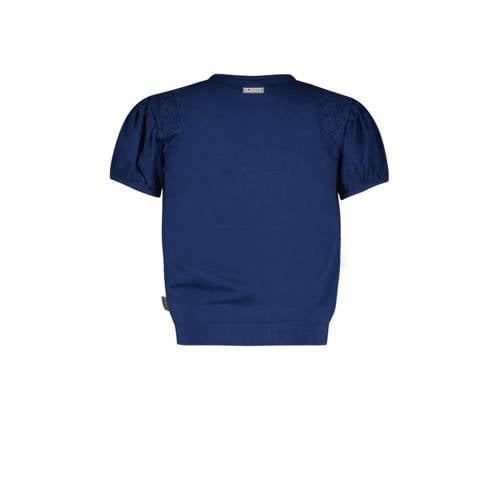 B.Nosy T-shirt met printopdruk donkerblauw Meisjes Stretchkatoen Ronde hals 122 128