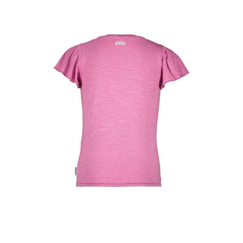 B.Nosy T-shirt felroze Meisjes Viscose Ronde hals Effen 98