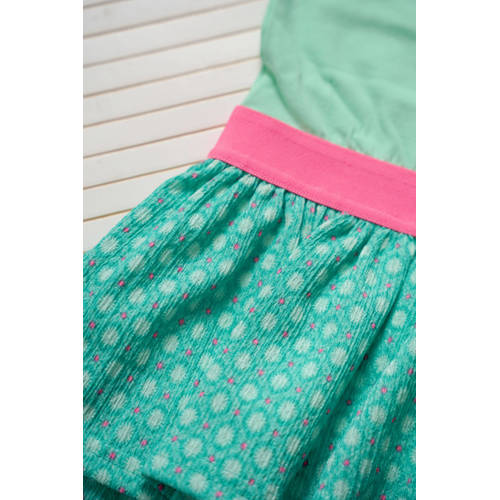 B.Nosy jurk met all over print mintgroen felroze Meisjes Gerecycled polyester Ronde hals 158 164