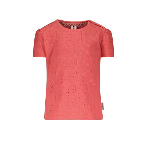 B.Nosy T-shirt koraalroze Meisjes Polyester Ronde hals Effen