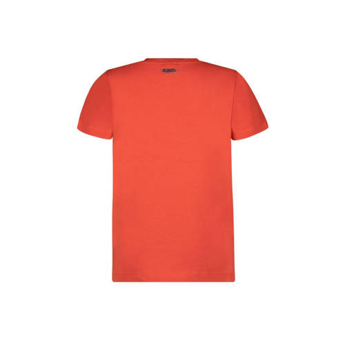 B.Nosy T-shirt met printopdruk oranjerood Jongens Stretchkatoen Ronde hals 122 128