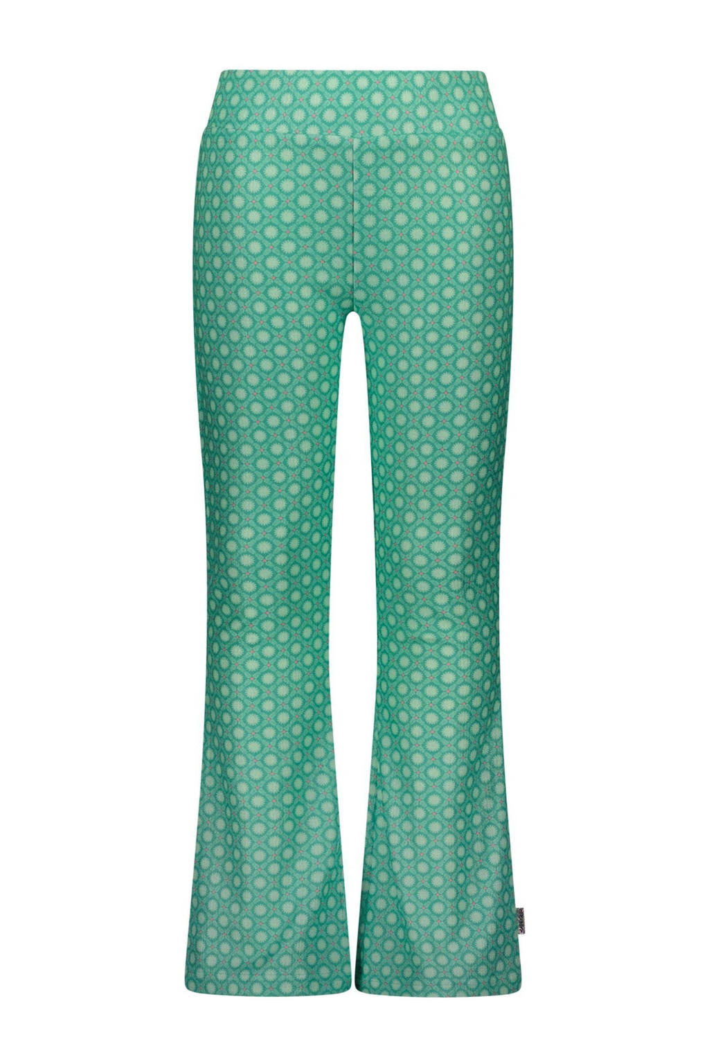 Mintgroene meisjes B.Nosy flared broek van polyester met regular waist en elastische tailleband