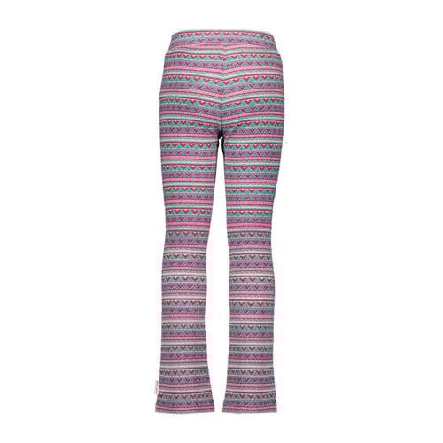B.Nosy flared broek met all over print roze mintgroen Meisjes Polyester 98
