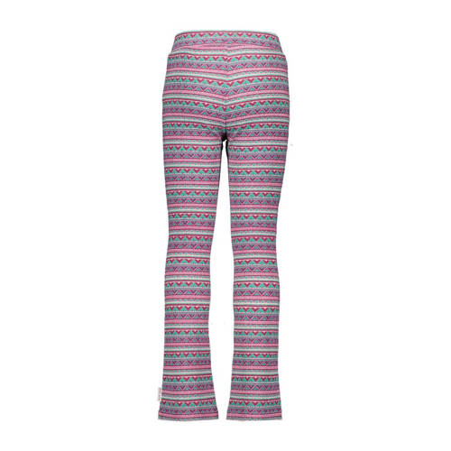 B.Nosy flared broek met all over print roze mintgroen Meisjes Gerecycled polyester 98