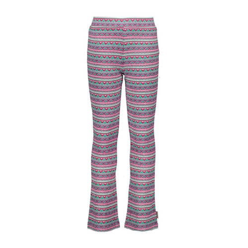 B.Nosy flared broek met all over print roze/mintgroen Meisjes Gerecycled polyester