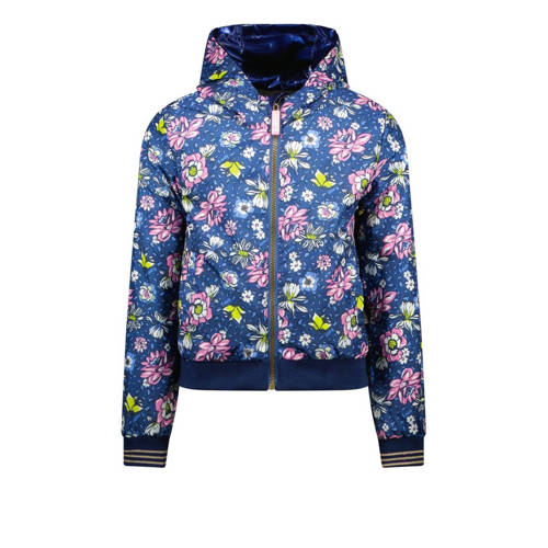 B.Nosy gebloemde reversible coated reversible zomerjas hardblauw roze Bloemen 98