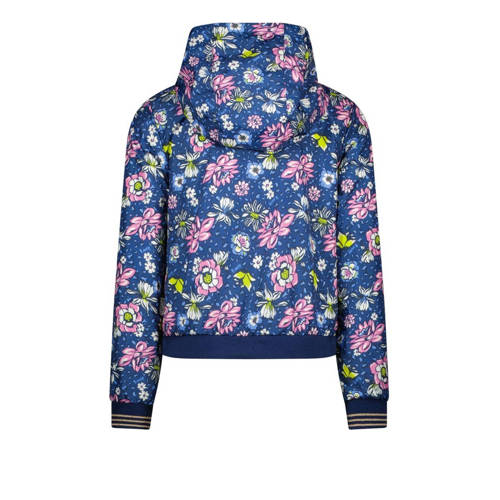 B.Nosy gebloemde reversible coated reversible zomerjas hardblauw roze Bloemen 146 152