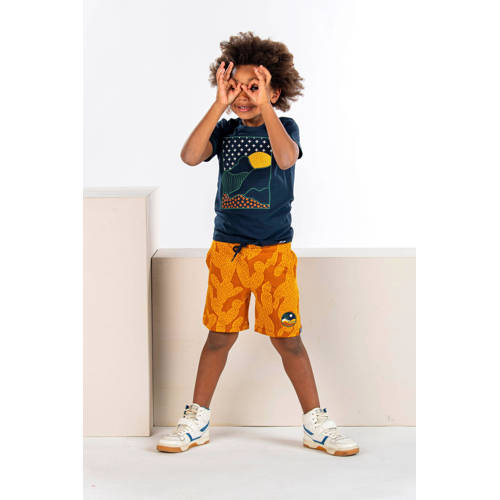 B.Nosy T-shirt Gust met printopdruk donkerblauw Jongens Polyester Ronde hals 98