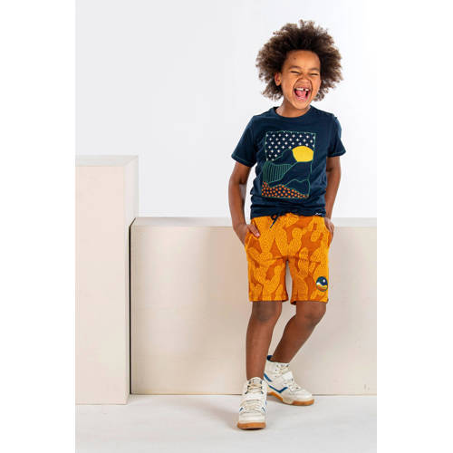 B.Nosy T-shirt Gust met printopdruk donkerblauw Jongens Polyester Ronde hals 98