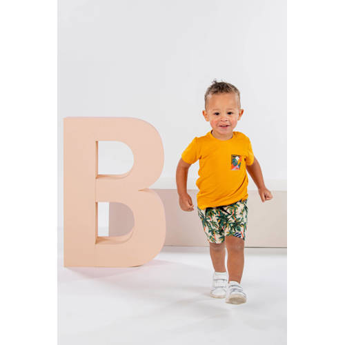 B.Nosy sweatshort Koos met bladprint groen creme oranje Korte broek Blad 74