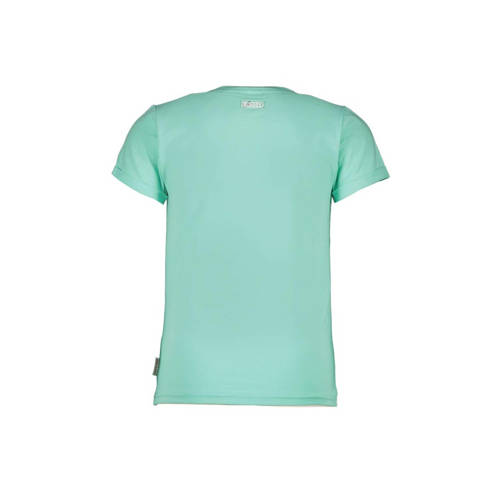 B.Nosy T-shirt met tekst mintgroen roze Meisjes Stretchkatoen Ronde hals 122-128