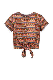 thumbnail: B.Nosy T-shirt Bibi met all over print brique/blauw