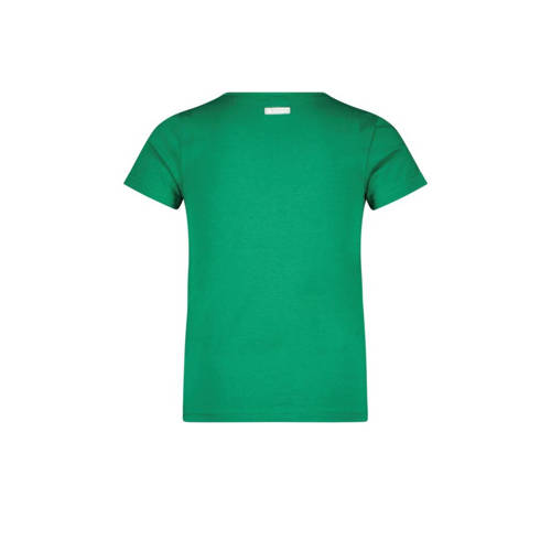 B.Nosy T-shirt Maud met tekst groen Meisjes Stretchkatoen Ronde hals Tekst 122 128