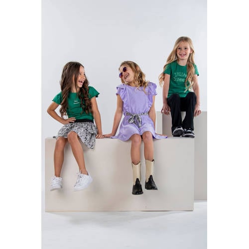 B.Nosy T-shirt Maud met tekst groen Meisjes Stretchkatoen Ronde hals Tekst 98