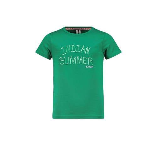 B.Nosy T-shirt Maud met tekst groen Meisjes Stretchkatoen Ronde hals Tekst - 104