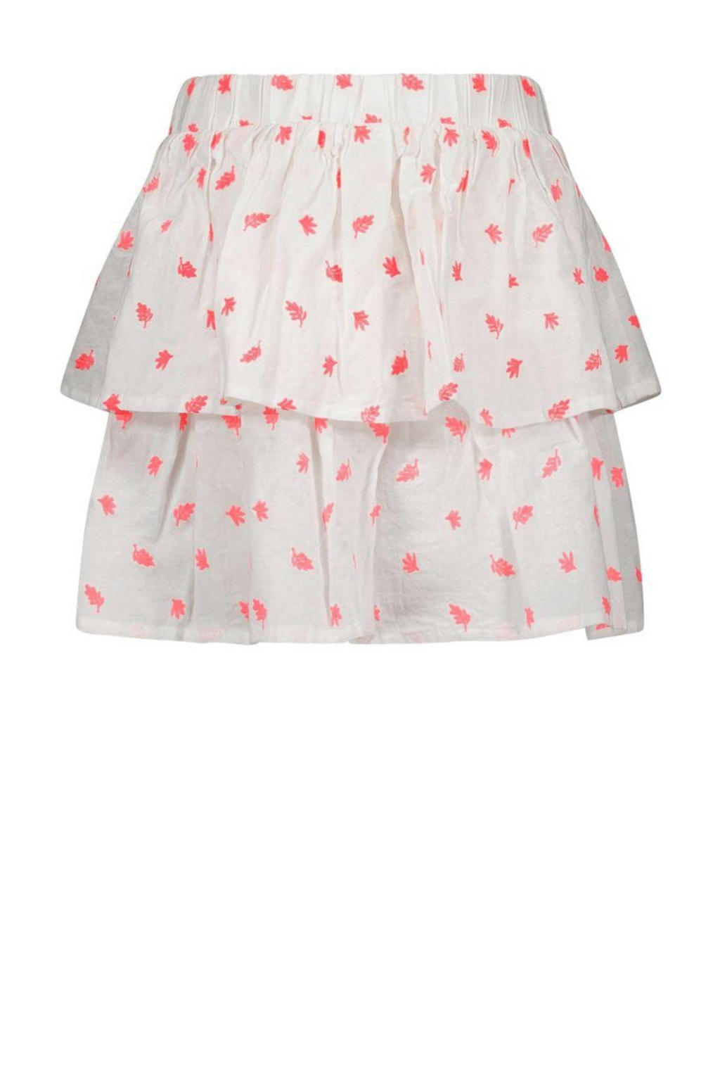 B.Nosy rok met all over print wit/fluor roze