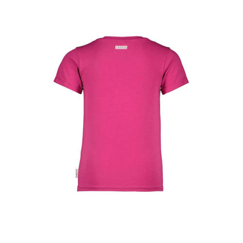 B.Nosy T-shirt met tekst fuchsia mintgroen Roze Meisjes Stretchkatoen Ronde hals 98