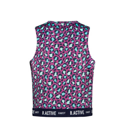 B.Nosy tanktop Amy paars aqua donkerblauw Sporttop Meisjes Gerecycled polyester Ronde hals 122 128