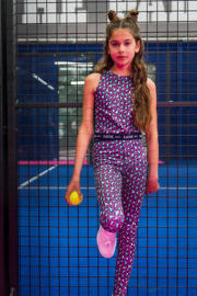 thumbnail: B.Nosy tanktop Amy paars/aqua/donkerblauw
