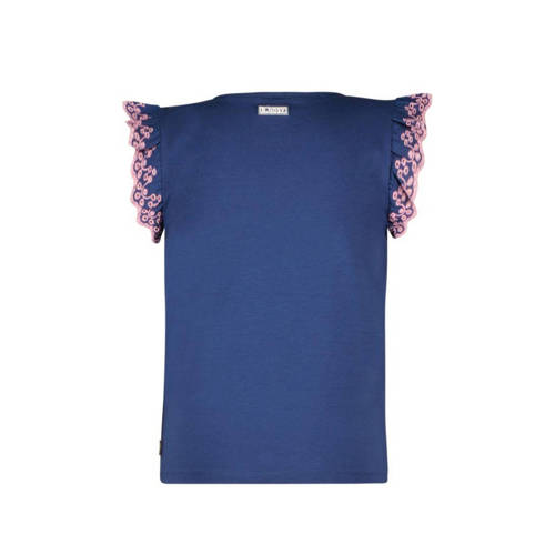 B.Nosy T-shirt Sylvie met printopdruk donkerblauw Meisjes Stretchkatoen Ronde hals 122 128