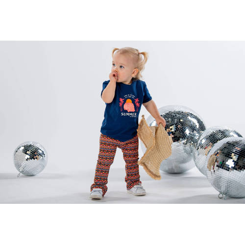 B.Nosy T-shirt Birdie met printopdruk donkerblauw Meisjes Polyester Ronde hals 74