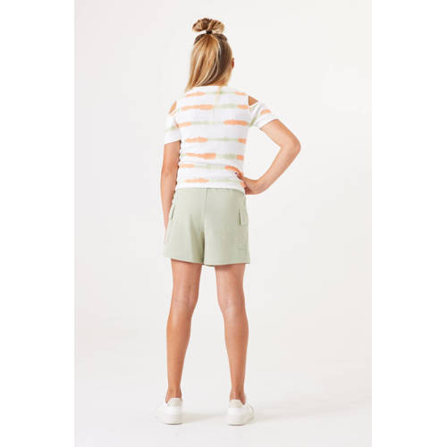 Garcia dip-dye T-shirt wit oranje geel Meisjes Katoen Ronde hals Dip-dye 164 170