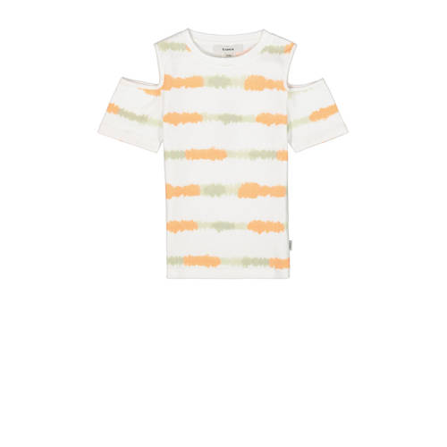 Garcia dip-dye T-shirt wit/oranje/geel Meisjes Katoen Ronde hals Dip-dye - 128/134