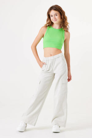 low waist loose fit cargobroek ecru