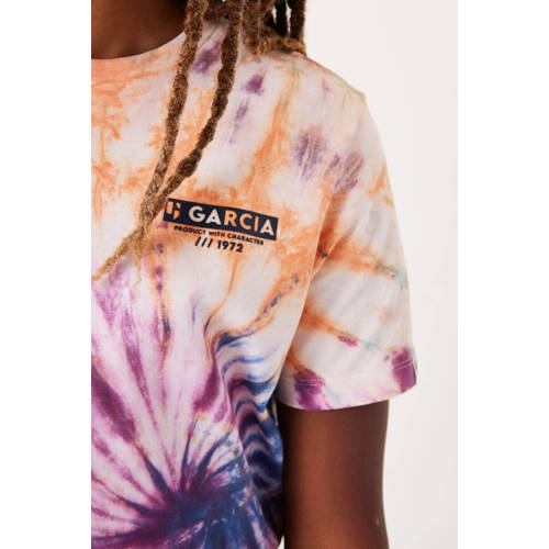 Garcia tie-dye T-shirt multi Meisjes Katoen Ronde hals Tie-dye 176