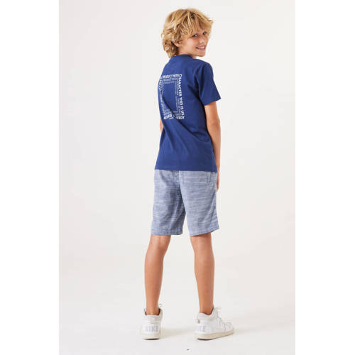 Garcia T-shirt met backprint donkerblauw Jongens Katoen Ronde hals Backprint 152 158