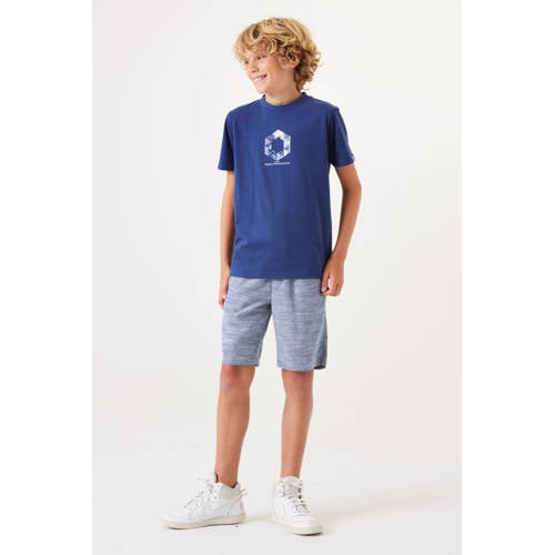 Garcia T-shirt met backprint donkerblauw Jongens Katoen Ronde hals Backprint 152 158