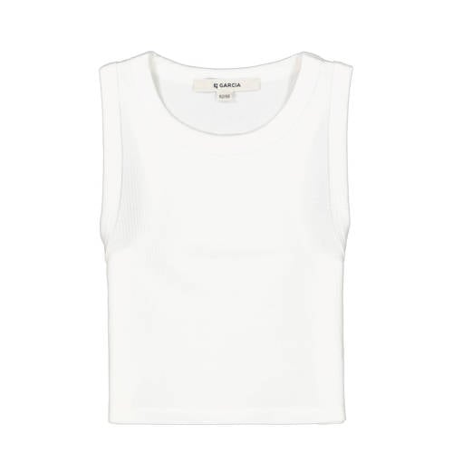 Garcia T-shirt wit Meisjes Polyester Ronde hals Effen - 128/134