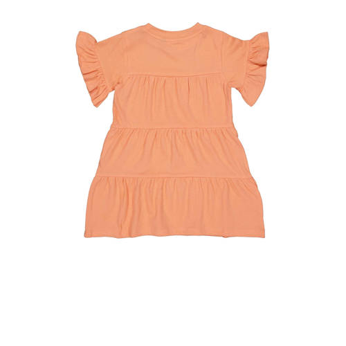 LEVV trapeze jurk MAREN oranje Meisjes Stretchkatoen Ronde hals Effen 104