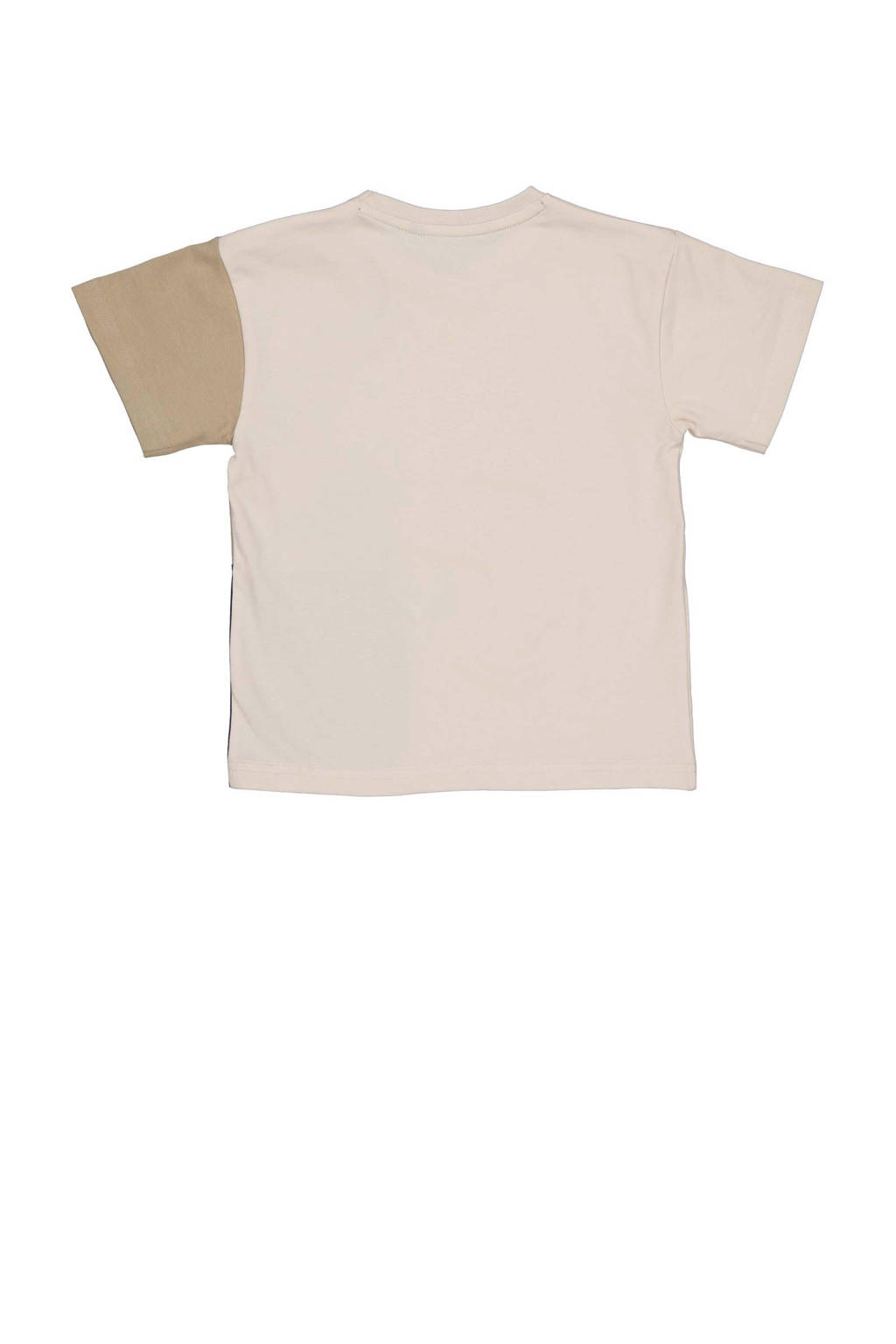 T-shirt MARCO ecru/kameel/donkerblauw