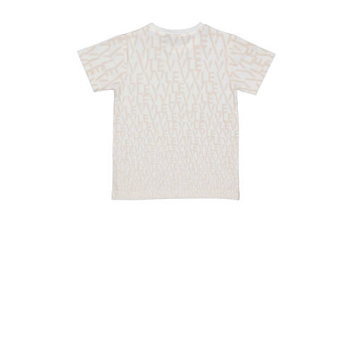 LEVV T-shirt MARK met tekst wit Jongens Katoen Ronde hals Tekst 104
